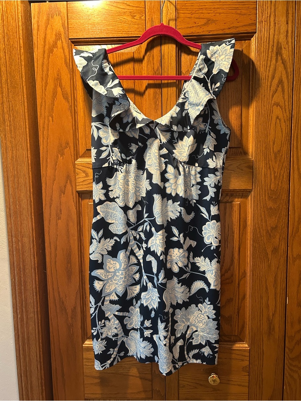 Gretchen Scott Designs Navy and White Tropical Print Dress